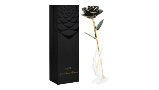 Black&Gold Dipped Rose - 24k Gold Plated