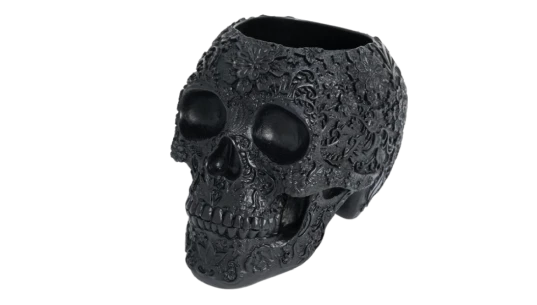 Decorative Skull Vase - Black