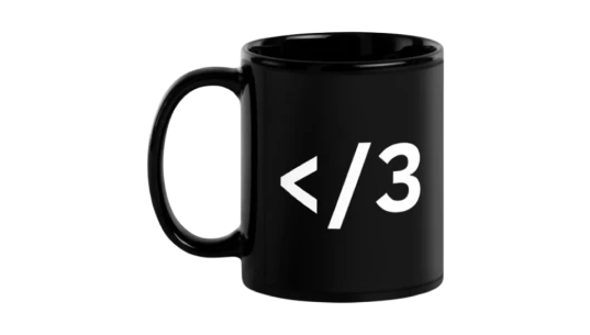 Heartbreak Emoji Ceramic Coffee Mug - Black/White