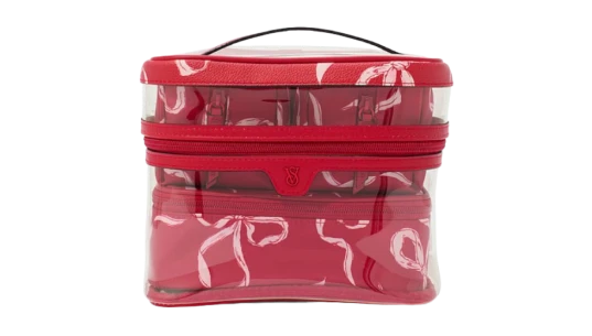 Lipstick Red Bows 4In1 MakeUp Bag - Red