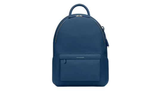 Zip Leather Backpack - Pacific Blue