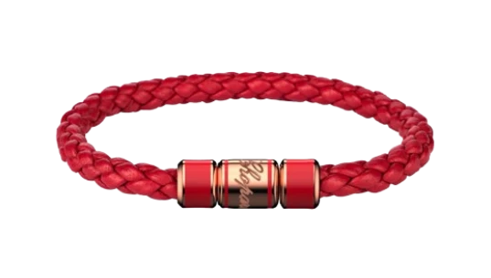 Leather Classic Racing Bracelet - Red