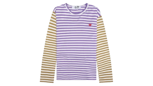Play Striped Heart-Logo T-Shirt - White