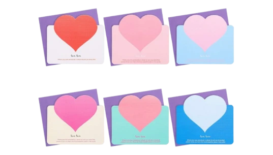 24 Pieces Valentine Heart Greeting Cards Set