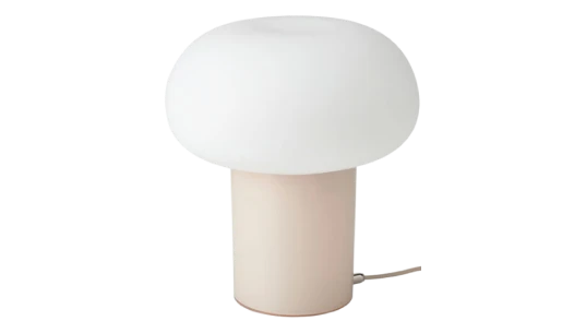 DEJSA Table Lamp - Beige/Opal White Glass