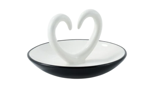 Heart Ring Dish - Black/White