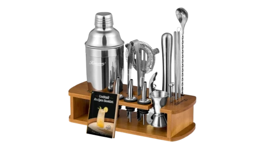 Cocktail Shaker Set Bartender Kit - Silver