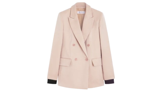 Oversized Blazer in Organza & Linen Canvas - Camel
