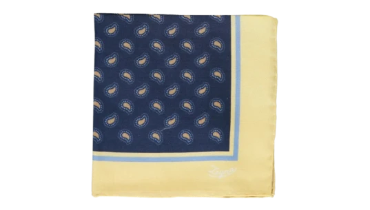 Paisley-Print Scarf - Navy Blue