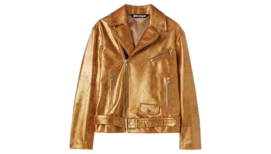 City Laminated Biker Jacket - Gold-Tone