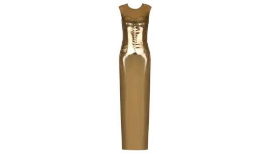 Metallic Bustier Maxi Dress - Gold-Tone