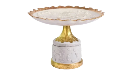 Cake Stand - White/Gold