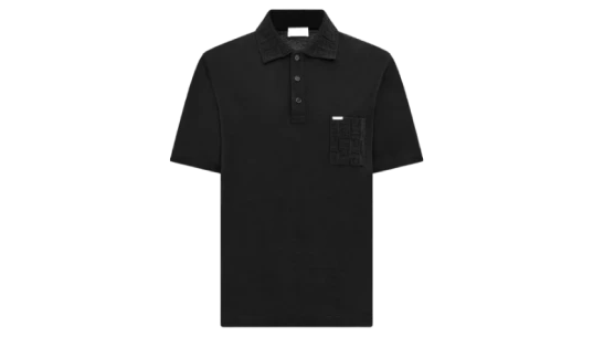 Jacquard Pocket Polo Shirt - Black