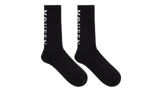 Logo-Embellished Ribbed Socks - Black