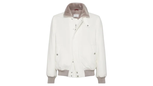 Cashmere Bomber Jacket - White