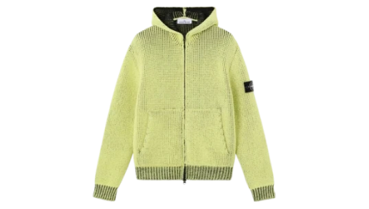 Oversized-Fit Zip-Up Hooded Jumper - Green/Black