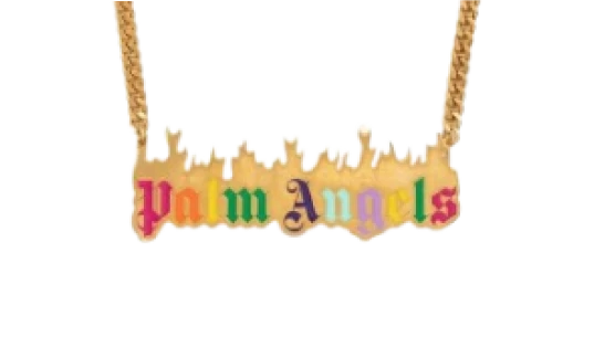 Logo-Plaque Curb Chain Necklace - Multicolor