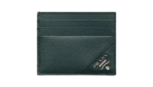 Saffiano Leather Card Holder - Emerald Green