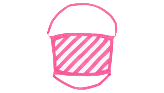 Striped Print Face Mask - Pink/White