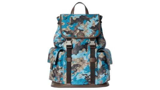 GG large backpack - Blue GG Fabric