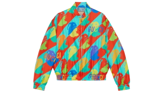 Bunny Print Twill Zip Jacket - Multicolor