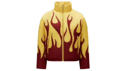 Clancy Short Down Jacket - Burgundy/Yellow