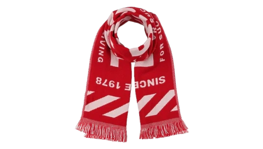 S-BISC Jacquard Scarf - Red/White