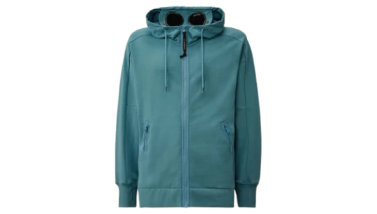 Diagonal Raised Fleece Goggle Sweatshirt - Aegean Blue