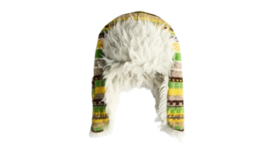 Woollen-Trim Striped Hat - Marigold