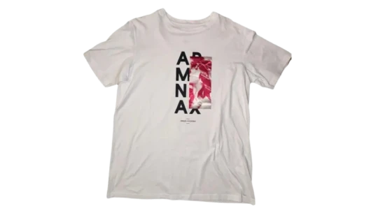 Graphic T-Shirt AX Logo Print - White/Purple Pre-Owned