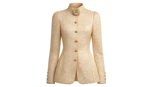 Silk Crepe Jacket - Gold