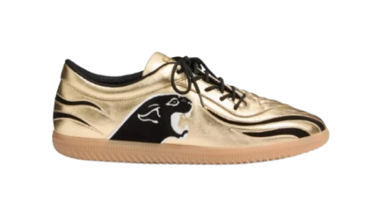 icky Laminated Nappa Low-Top Sneakers - Gold