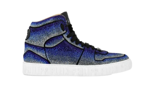 Hi-Top Sneakers Strass Studs - Dark Blue