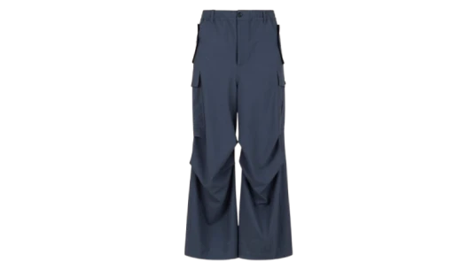 Wool Cargo Pants with Logo Symbol - Grey