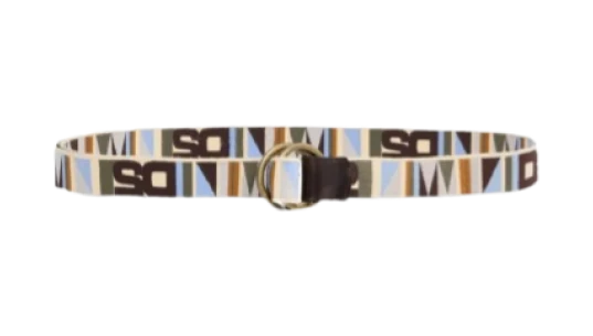 Geometric-Print Belt - Light Beige/Multicolour
