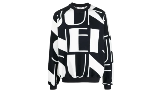 Logo-Print Long-Sleeve Sweatshirt - Midnight Blue