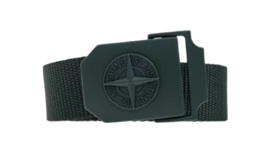Compass-Logo Buckle Belt - Dark Green