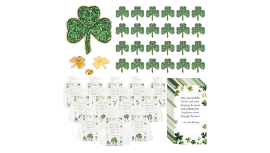 St. Patricks Day Clover Lapel Pins Set Of 25
