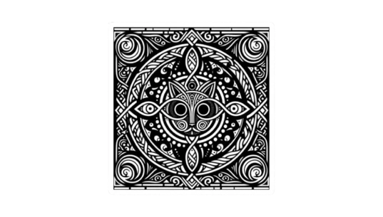 Celtic Cat Design Sticker