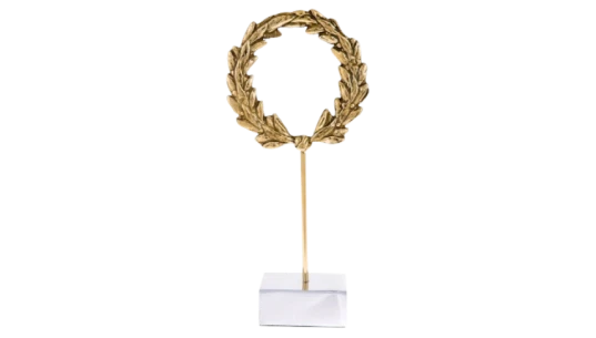 Laurel Wreath Bronze Metal Table Ornament (26cm)