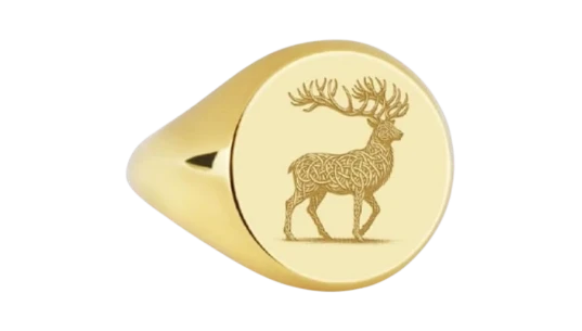 Celtic Engraved Knot Deer Ring - Sterling Silver