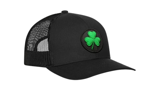Embroided Clover Patch Cap - Black