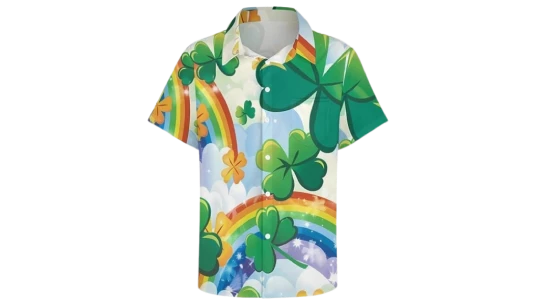 Shamrock Clover Rainbow Short Sleeve T-Shirt - Multi