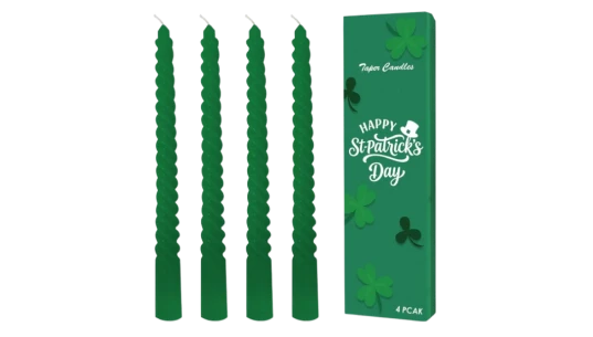 St. Patrick's Day Taper Candles Green