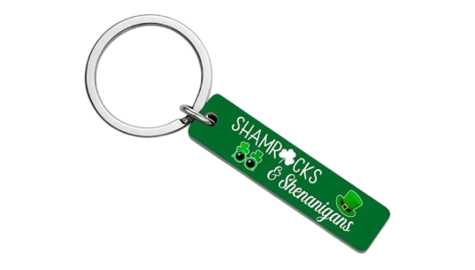 Shamrocks & Shenanigans 4 Leaf Clover Keyring - Multicolor