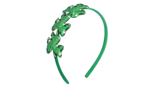 St. Patrick's Day Shamrock Sequin Clover Hair Band - Green