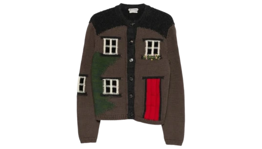 Panelled Cardigan - Brown