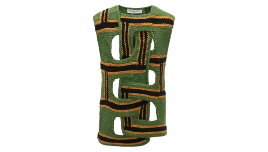 Interwoven Striped Wool Vest - Green/Yellow/Black