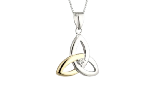 Diamond Trinity Knot Pendant - Gold/Silver