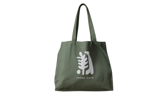 Tote Bag Autumn Leaf - Green/White